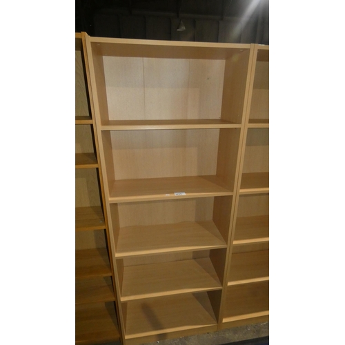 2225 - 1 wood effect open front shelf unit approx 76 x 31 x 201cm high