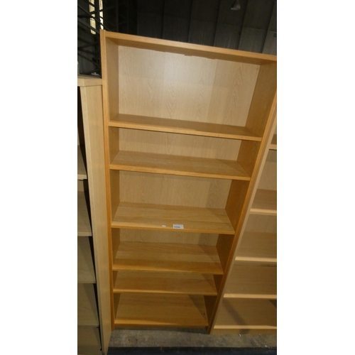 2226 - 1 wood effect open front shelf unit approx 80 x 28 x 202cm high