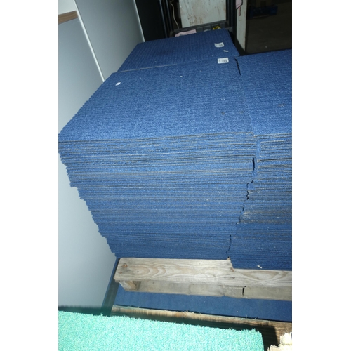 2283 - A quantity of approx 100 x blue carpet tiles each 50 x 50cm