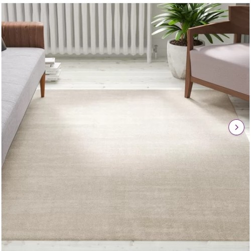 1252 - 1 Tiffany low pile semi-plain shaggy cream rug approx 240 x 340cm RRP £309