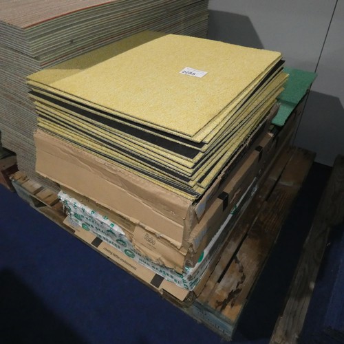 2285 - A quantity of approx 103 yellow carpet tiles each 50 x 50cm