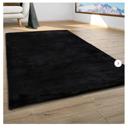 1258 - 1 Acxel plush super soft handmade tufted black rug approx 200 x 290cm RRP £142