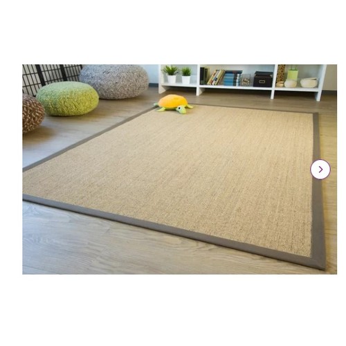 1264 - 1 Brentford sisal rug flat woven dark colour / border olive green approx 250 x 350cm RRP £479