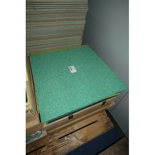 2286 - A quantity of approx 63 dark and light green carpet tiles each 50 x 50cm - Please note that these ar... 