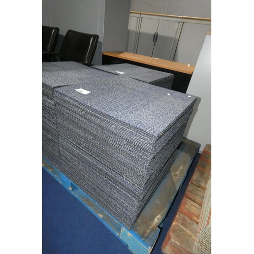 2290 - A quantity of approx 100 x blue fleck carpet tiles each 50 x 50cm