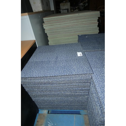 2291 - A quantity of approx 100 x blue fleck carpet tiles each 50 x 50cm