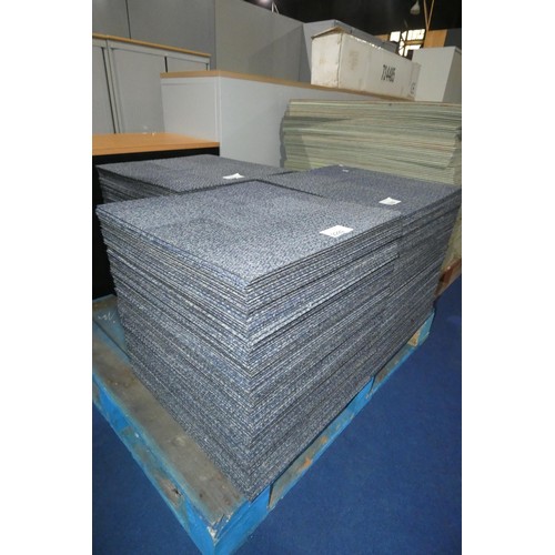 2292 - A quantity of approx 100 x blue fleck carpet tiles each 50 x 50cm