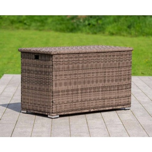 1320 - A synthetic rattan garden storage box by Direct Wicker type PA-3256B Brown RRP £241