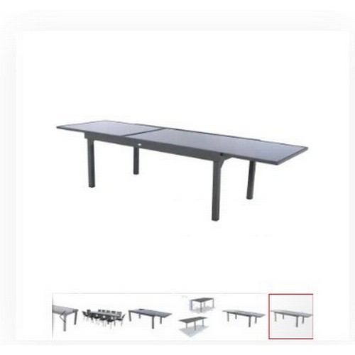 1321 - 1 Piazza 12 seater extending aluminium garden table approx 200cm long x 100cm wide and 320cm long wh... 