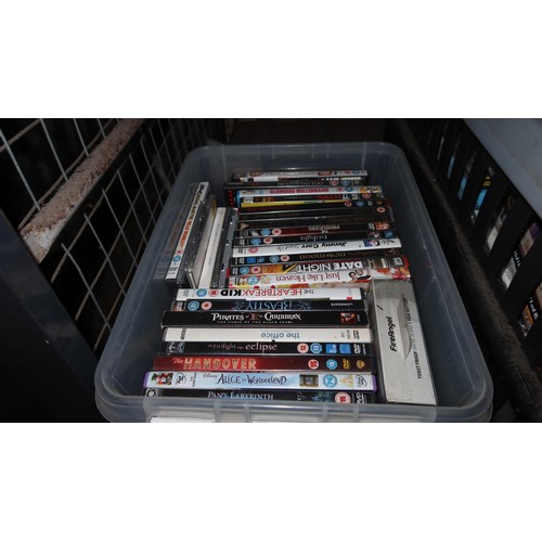 3414 - A quantity of various DVDs and CDs, contents of 2 boxes