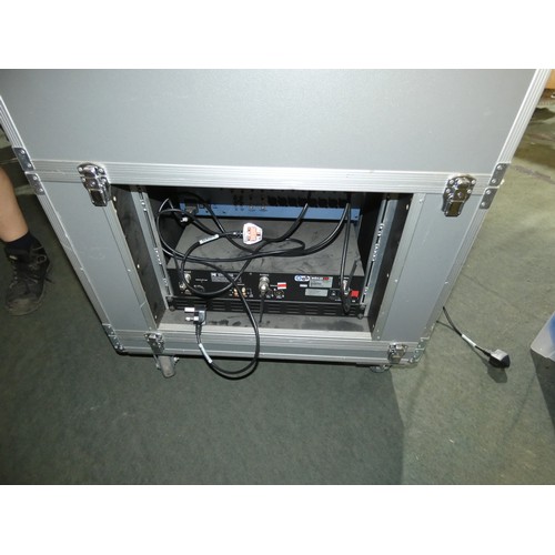 3432 - A flight case containing a conferencing push to talk microphone system, 9 x Beyer dynamic rechargabl... 