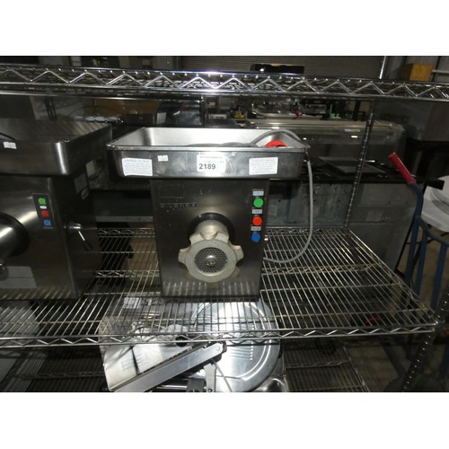 2189 - A commercial stainless steel mincer by Bizerba  240v type FWN22 - 3 phase trade