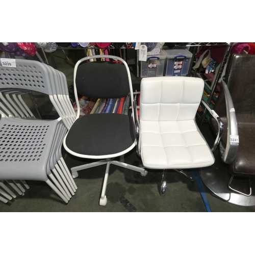 3240 - 2 x various swivel chairs, one missing wheels