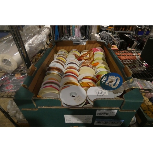 3270 - A box containing a quantity of various ribbons