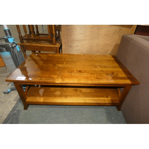 3118 - 1 wooden coffee table with shelf below approx 110 x 58cm