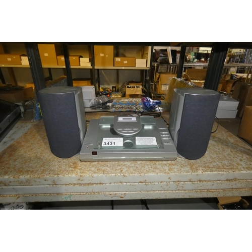 3431 - A Bush stereo system type LSD31/T comes with 2 speakers - trade