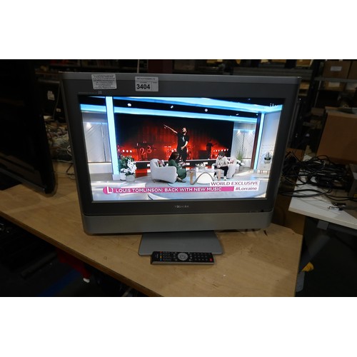 3404 - 2 x flat screen TVs, 1 x Toshiba, 1 x Samsung, comes with stands - trade Both tested working