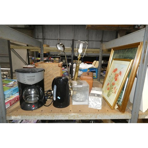 3100 - A quantity of various household items including table lamps 240v, games, crockery etc. Contents of 1... 