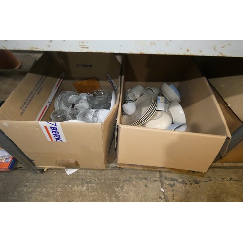 3100 - A quantity of various household items including table lamps 240v, games, crockery etc. Contents of 1... 