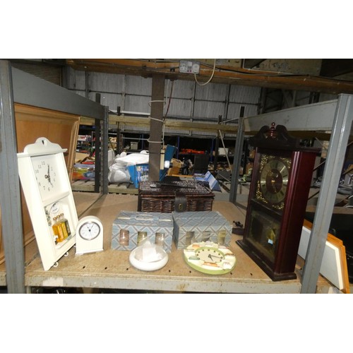 3101 - A quantity of various household items including 3 clocks, cutlery, crockery, a bed warming pan etc. ... 