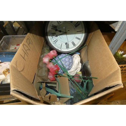 3101 - A quantity of various household items including 3 clocks, cutlery, crockery, a bed warming pan etc. ... 