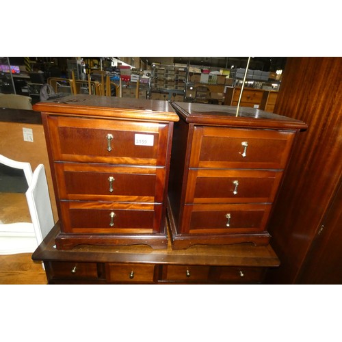 3159 - A dark wood chest of 4 short and 2 long drawers by Stag, a dark wood wardrobe by Stag and 2 dark woo... 