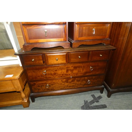 3159 - A dark wood chest of 4 short and 2 long drawers by Stag, a dark wood wardrobe by Stag and 2 dark woo... 