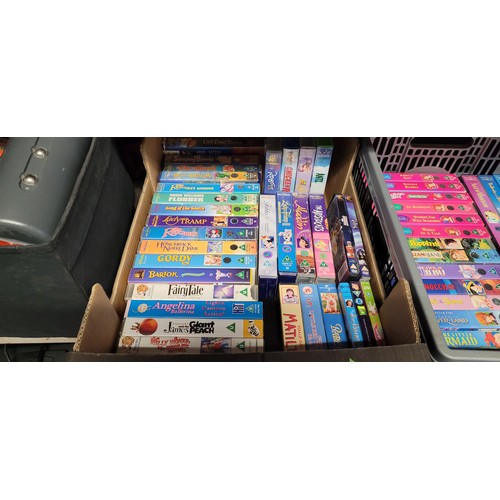 3379 - A quantity of various items including over 60 Disney VHS cassettes, toys, Thomas train track etc. Co... 