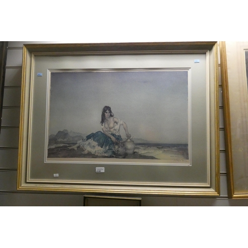 4146 - A framed signed limited edition Russell Flint print of a lady