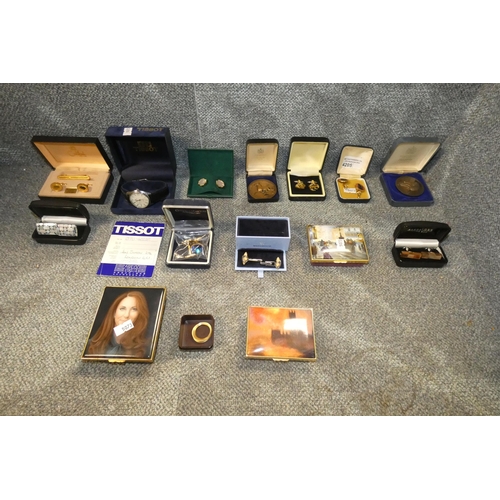 4205 - A collection of various boxed sets of cufflinks and small boxes etc (two shelves)