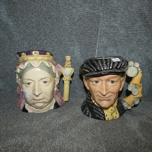 4231 - A Royal Doulton character jug of Queen Victoria and a Royal Doulton character jug of Pearly King