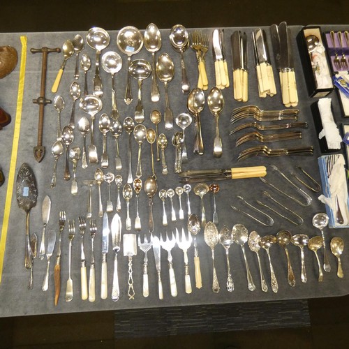 4191 - A large quantity of miscellaneous decorative silver-plated ware and cutlery etc