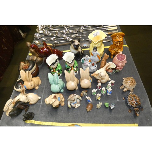 4190 - A various Toby Jugs, various animal ornaments and Sylvac bunnies etc