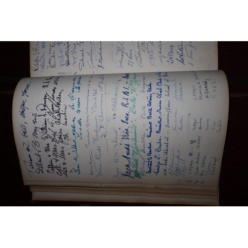 4116 - A hard bound visitors book to The Old Red House, Bath from about 1946, containing many interesting s... 