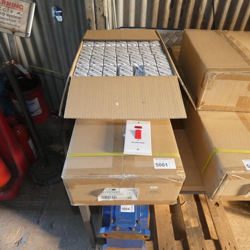 5001 - 3 boxes each containing 35 x Volex 45 amp DP switches with neon and air conditioning markings