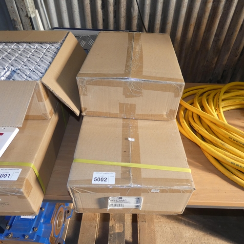 5002 - 3 boxes each containing 35 x Volex 45 amp DP switches with neon and air conditioning markings