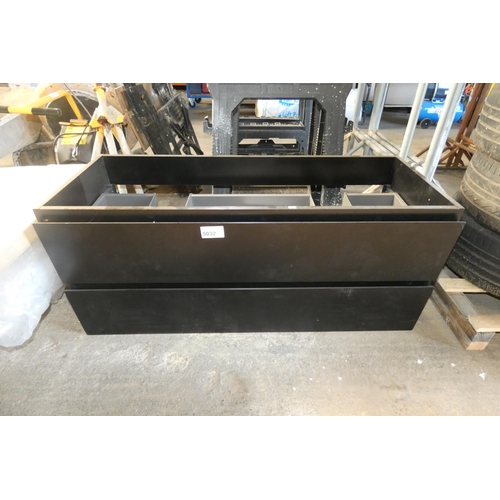 5032 - 1 Flowers black wall hung vanity unit approx 120cm wide - No basin is included