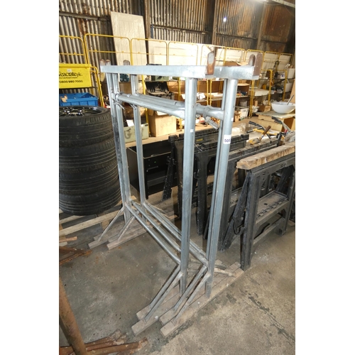 5053 - 4 adjustable height metal trestles (galvanised?)