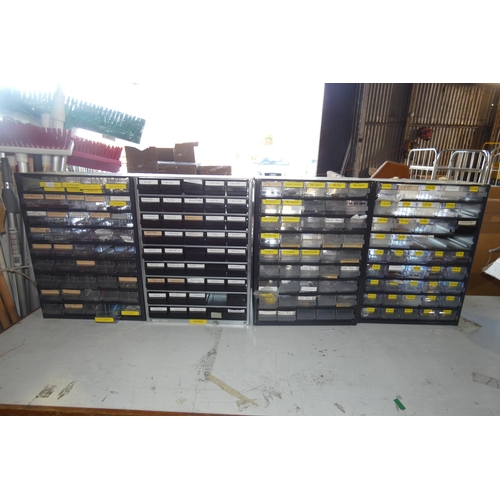 5122 - 4 multi drawer components cabinets containing various small electrical items including fuses etc - P... 