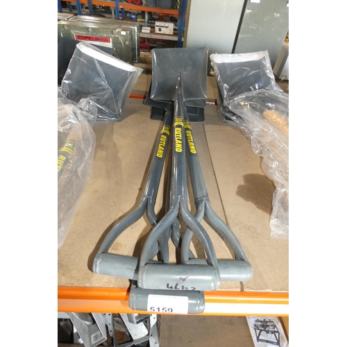 5159 - 4 x Rutland Square shovels (metal handles)