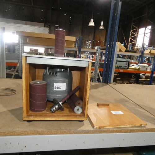 5457 - 1 spindle sander mounted in a wooden box 240v