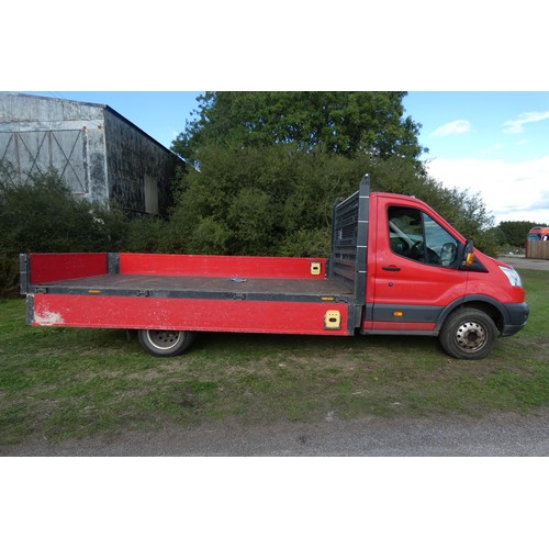 5677 - Ford Transit 350 L4 RWD 2.2 TDCi 125PS H/D chassis, LWB, Dropside truck, Red, Reg WG65 PDX, 1st reg ... 