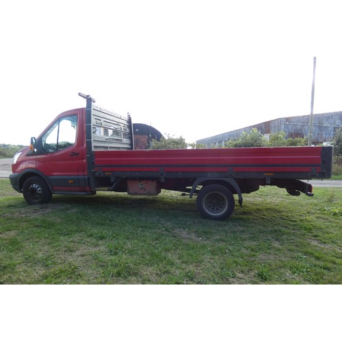 5677 - Ford Transit 350 L4 RWD 2.2 TDCi 125PS H/D chassis, LWB, Dropside truck, Red, Reg WG65 PDX, 1st reg ... 