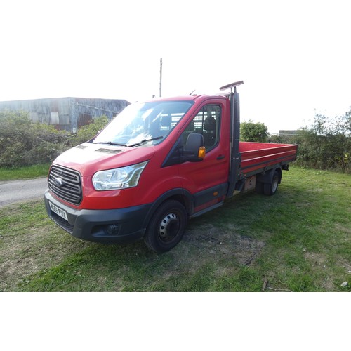 5677 - Ford Transit 350 L4 RWD 2.2 TDCi 125PS H/D chassis, LWB, Dropside truck, Red, Reg WG65 PDX, 1st reg ... 