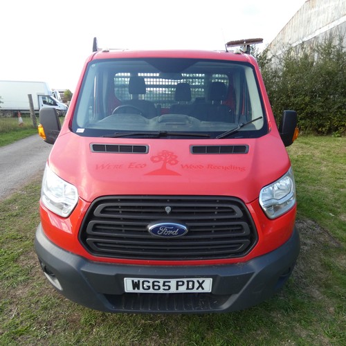 5677 - Ford Transit 350 L4 RWD 2.2 TDCi 125PS H/D chassis, LWB, Dropside truck, Red, Reg WG65 PDX, 1st reg ... 