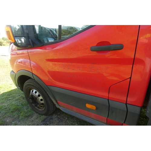 5677 - Ford Transit 350 L4 RWD 2.2 TDCi 125PS H/D chassis, LWB, Dropside truck, Red, Reg WG65 PDX, 1st reg ... 