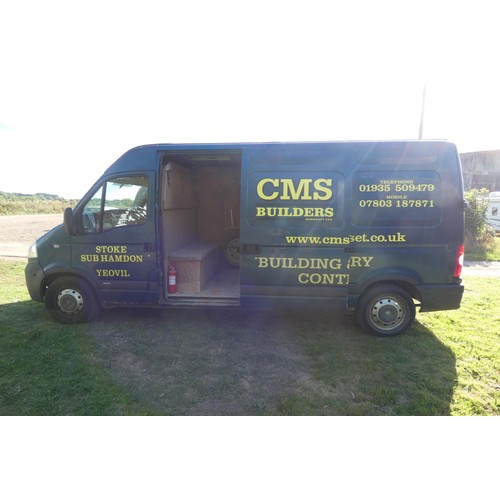 5681 - Vauxhall Movano 3500 2.5  CDTi LWB Hi Roof, Panel Van, reg MJ56 NBO, 1st reg 30/11/2006, 6 spd manua... 