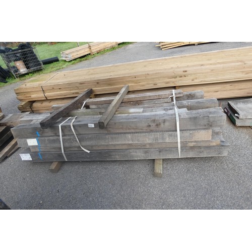 5632 - A Quantity Of Various Air Dried Beams 100mm-125mm  Euro Oak - Ave Length 2.0m, Random Width (bottom ... 