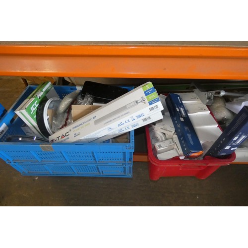 5142 - A quantity of various electrical and other items including V-TAC emergency battery kits, metal grill... 