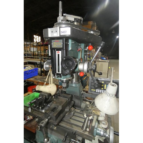 5422 - 1 milling and drilling machine by Taiwan Rong Fu Industrial Co. Ltd type RF-31, 240v, on a cabinet s... 